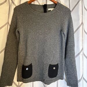 Boden Charcoal Sweater with Black Pocket Accents